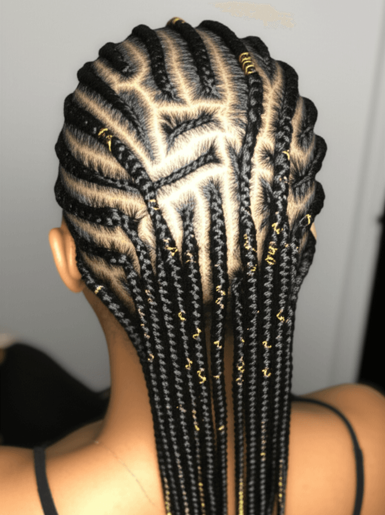 Fulani Braids en Madrid — trenzas africanas con diseño geométrico